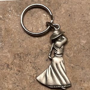 Fort lady golfer, pewter key ring